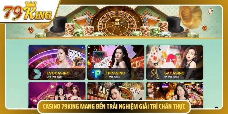 Sảnh casino trực tuyến với dealer chia bài trực tiếp